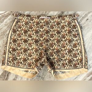ORLEBAR BROWN SETTER SWIM TRUNKS 31 BOARD SHORT LIMITED TAN BEIGE PAISLEY FLORAL